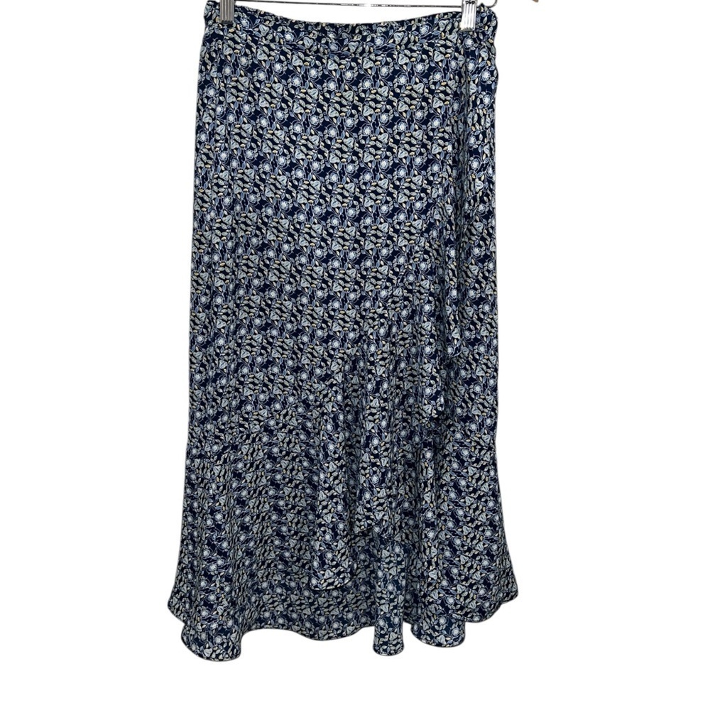 Max Studio Navy Floral Midi Skirt